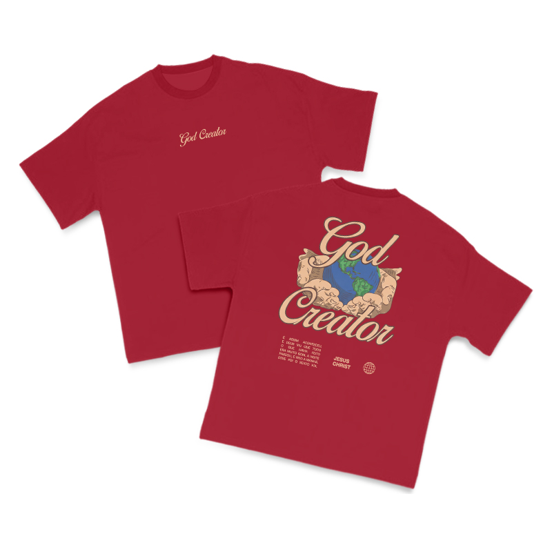 God Creator Print T-shirt - Red - US16-18(2XL) - image 17