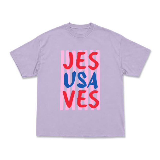 Art Inspired Stripe JESUSAVES Graphic T-Shirt - Purple - US16-18(2XL) - image 10