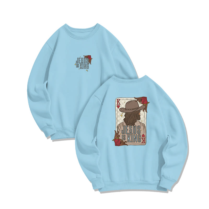 Jesus Is King Western Print Sweatshirt - Blue - US16-18(2XL) - image 7