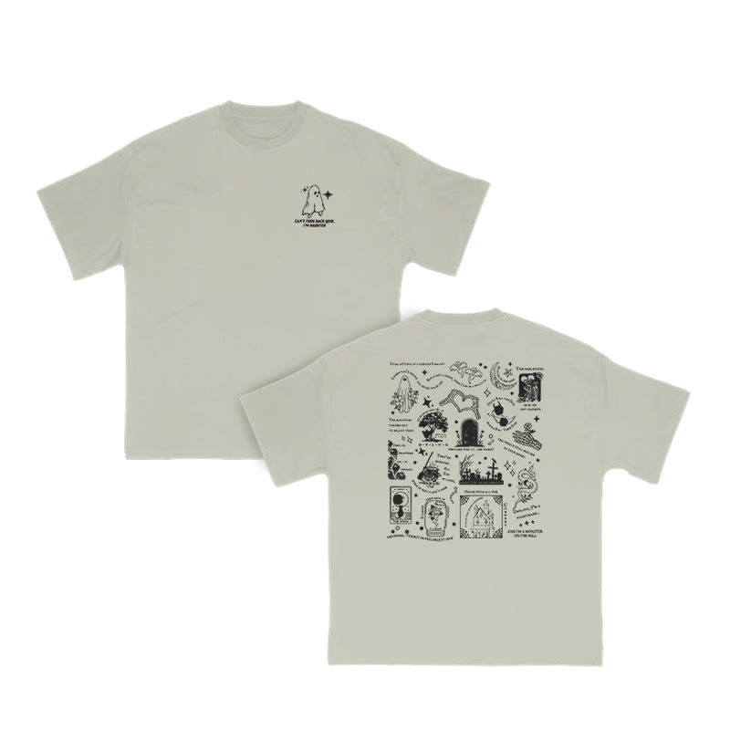 Unisex 100% Cotton Can't Turn Back Now Halloween Print T-shirt - Warm Grey - US16-18(2XL) - image 5