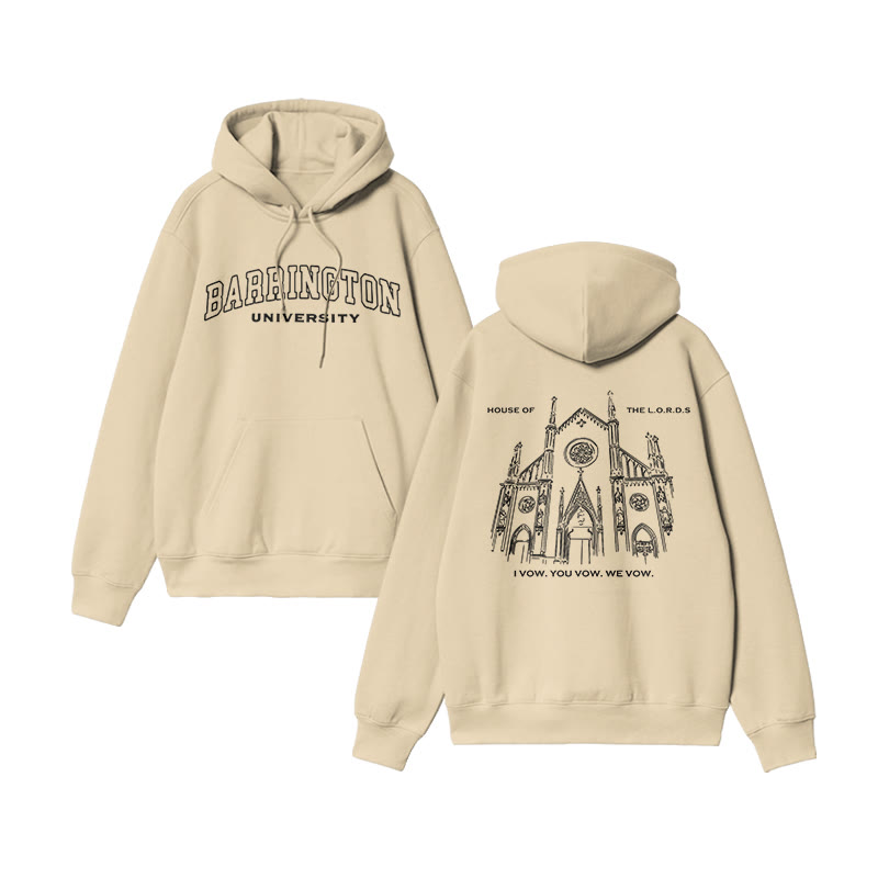 Unisex 100% Cotton House Of The Lord Print Hoodie - Apricot - US16-18(2XL) - image 4