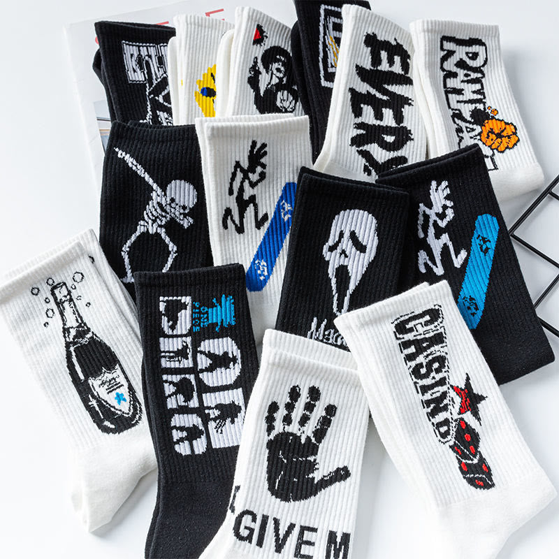 Basketball Men Socks Hip-hop Sports Socks Harajuku Cool Funny Socks