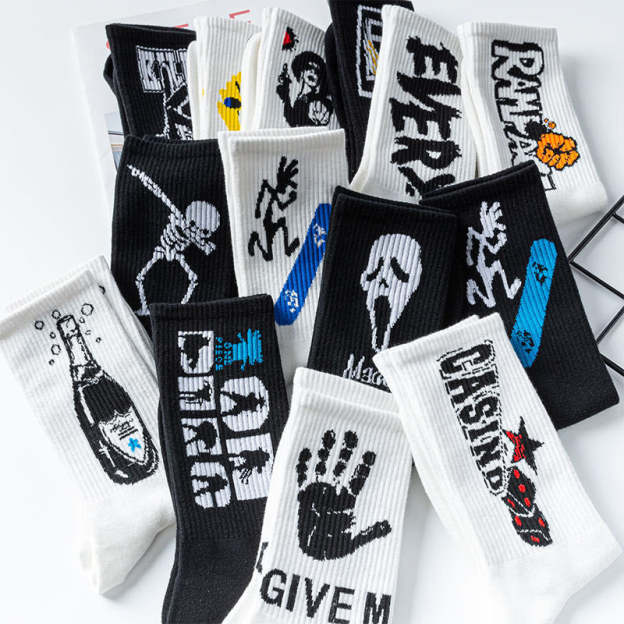 Basketball Men Socks Hip-hop Sports Socks Harajuku Cool Funny Socks