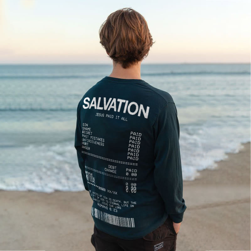 Jesus Paid It All Print Long Sleeve T-shirt