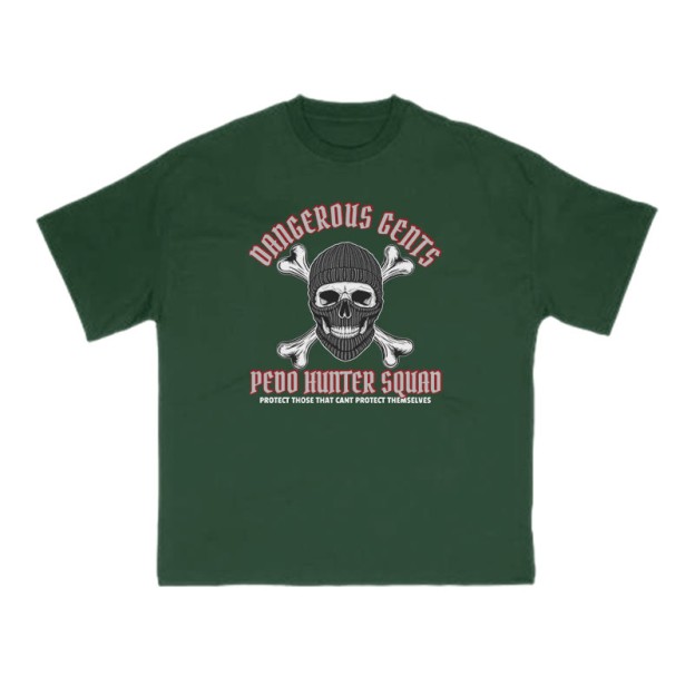 Dangerous Gents Pedo Hunter Squad Print T-shirt - Green - US16-18(2XL) - image 7