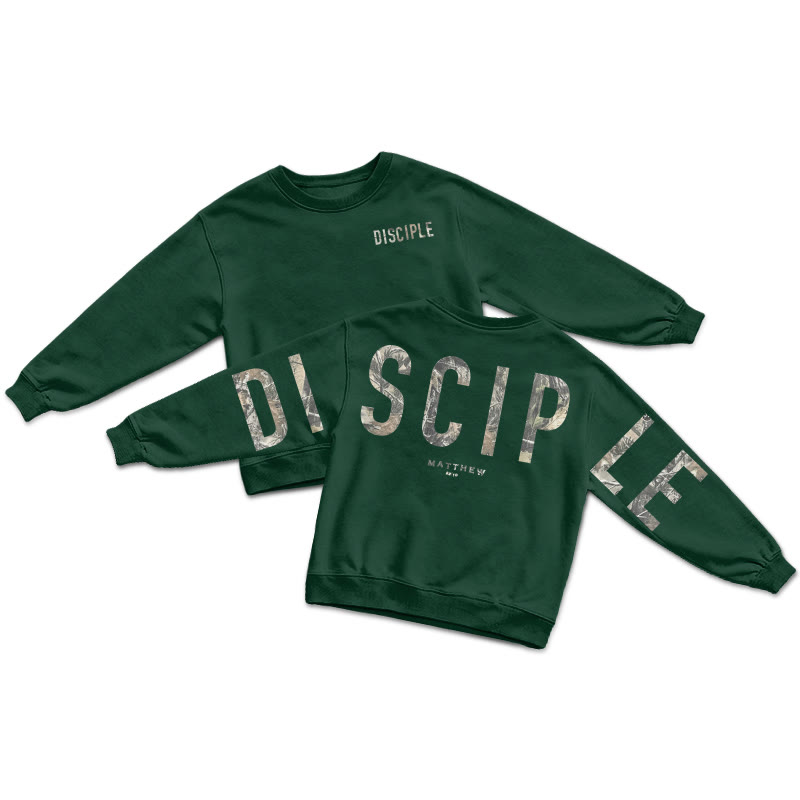 Dead Leaves Camouflage Disciple Matthew 28:19 Print Sweatshirt - Dark Green - US16-18(2XL) - image 6