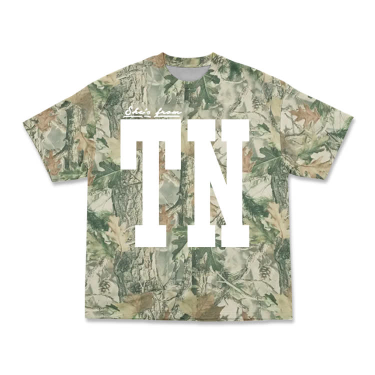 Vintage Forest Camo Graphic T-Shirt - TN - Green - 5XL - image 15
