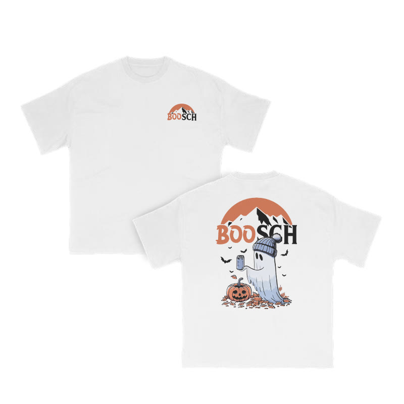 Unisex Funny Boosch Pumpkin Halloween Print T-shirt - White - US16-18(2XL) - image 3