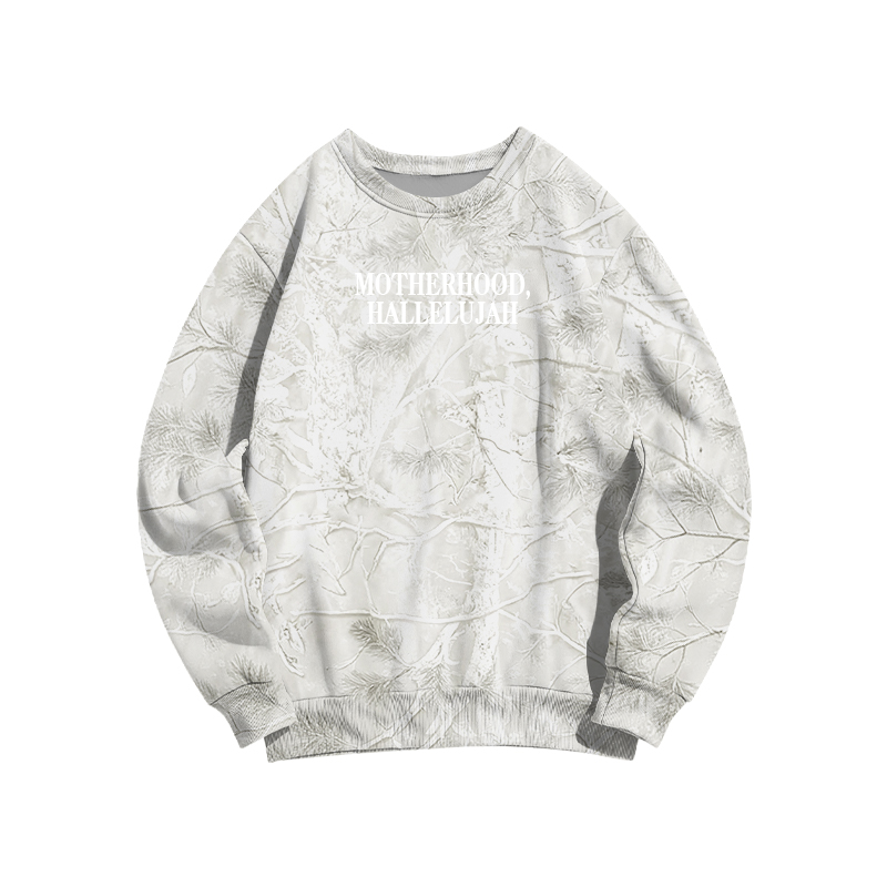 Vintage Camo MOTHERHOOD HALLELUJAH  Print Sweatshirt - Light Grey Leaf Camo - 3XL - image 8