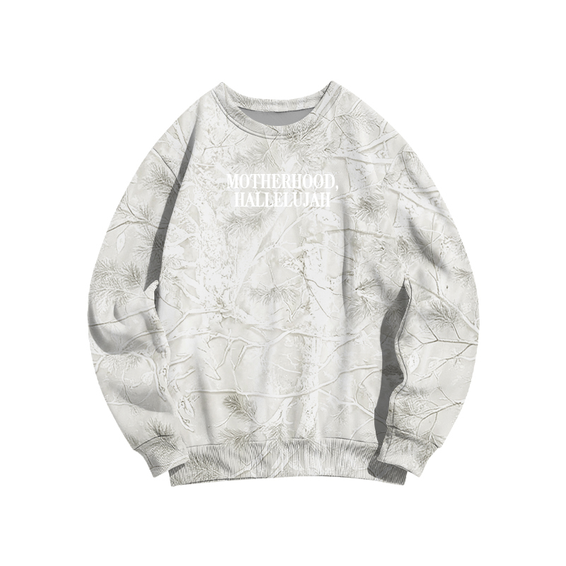 Vintage Camo MOTHERHOOD HALLELUJAH  Print Sweatshirt - Light Grey Leaf Camo - 3XL - image 8