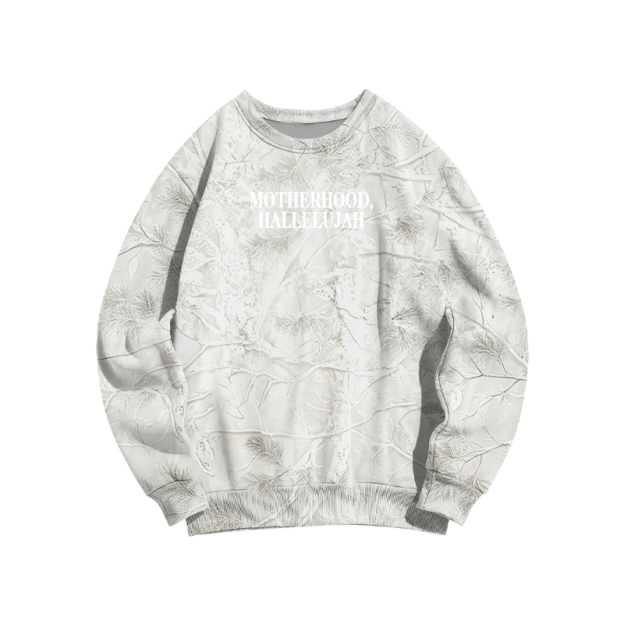 Vintage Camo MOTHERHOOD HALLELUJAH  Print Sweatshirt - Light Grey Leaf Camo - 3XL - image 8