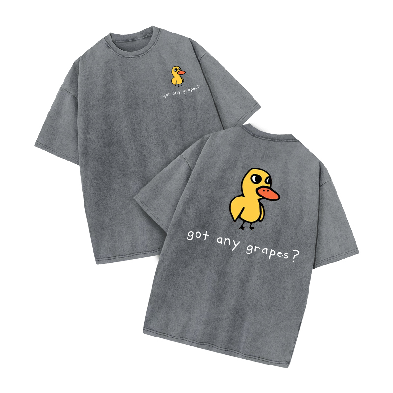 Got Any Grapes? Duck Graphic Print Acid Washed T-shirt - image 5