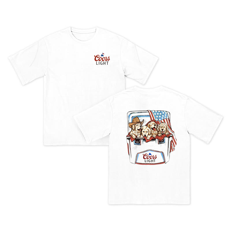 Unisex 100% Cotton Busch Light Flag Print T-shirt