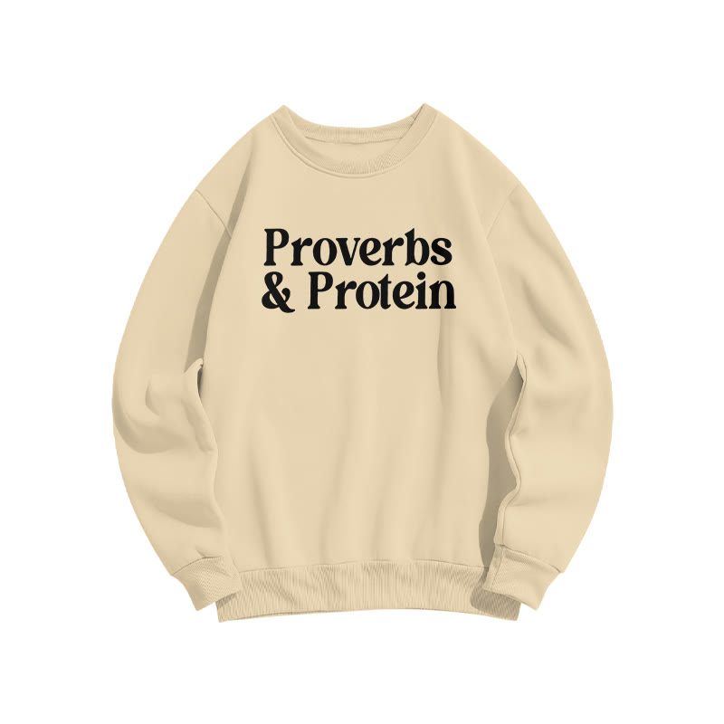 Proverbs & Protein Print Sweatshirt - Apricot - US16-18(2XL) - image 4