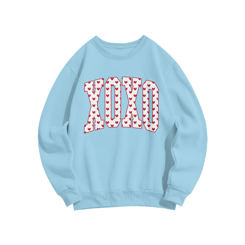 Xoxo Heart-shaped Valentine's Day Print Sweatshirt - Blue - US16-18(2XL) - image 8
