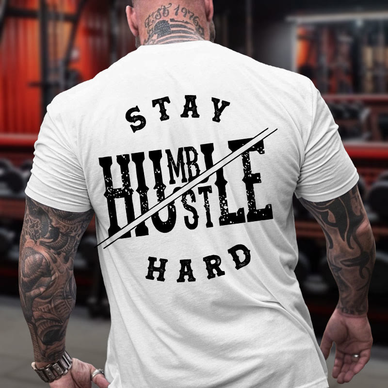 Gym 100% Cotton Stay Humble Print T-shirt - White - US16-18(2XL) - image 4