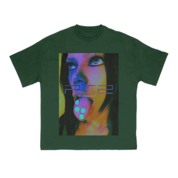 Vaporwave Y2K Print T-shirt - Green - US16-18(2XL) - image 7
