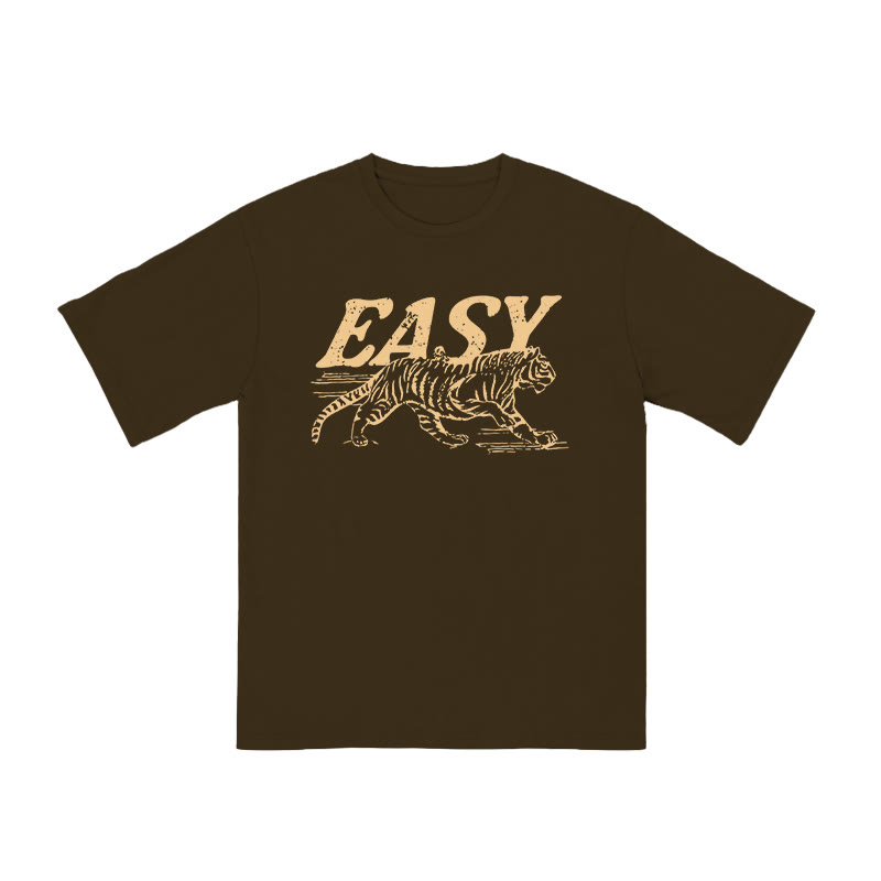 Unisex 100% Cotton Easy Tiger Print T-shirt