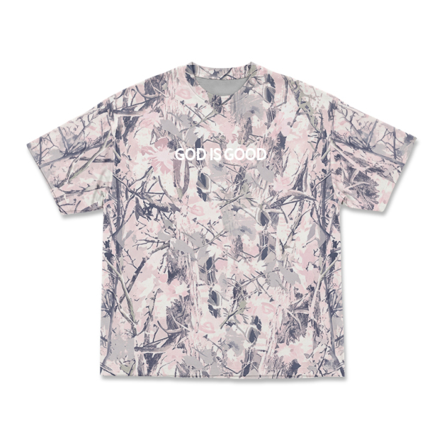 GOD IS GOOD Camo Print T-shirt - Pink Camo - 5XL - image 14
