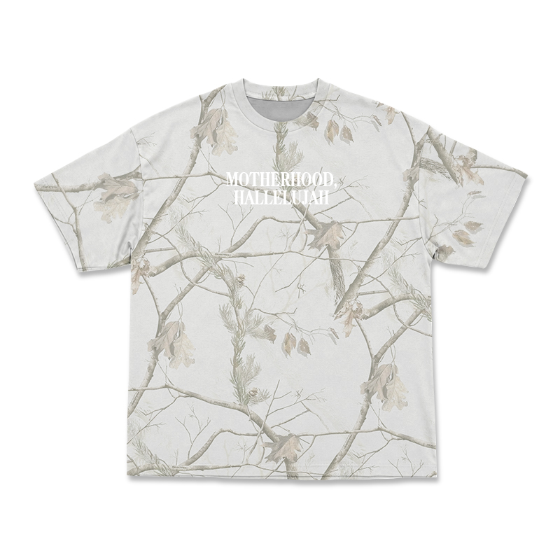 Vintage Camo MOTHERHOOD HALLELUJAH Print T-Shirt - White Branch - 3XL - image 10