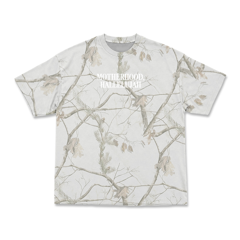 Vintage Camo MOTHERHOOD HALLELUJAH Print T-Shirt - White Branch - 3XL - image 10