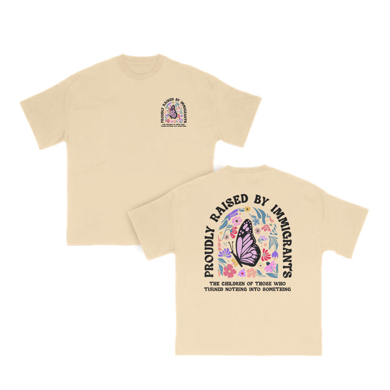Proudly Raised By Immigrants Print T-shirt - Apricot - US16-18(2XL) - image 6