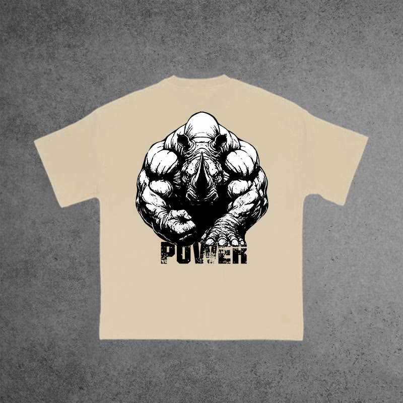 Gym 100% Cotton Power Print T-shirt - Apricot - US16-18(2XL) - image 8