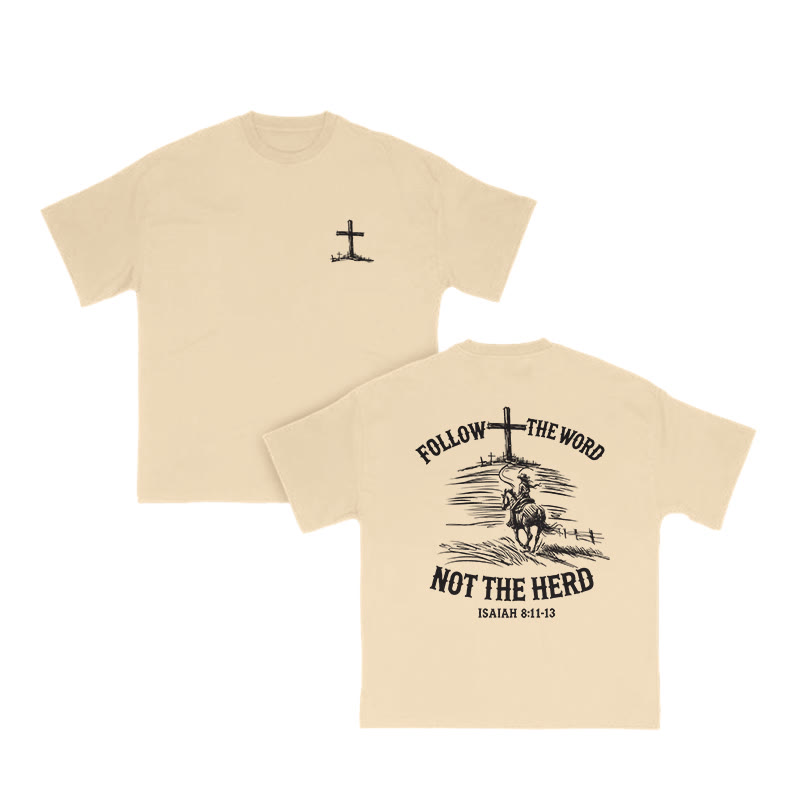 Unisex 100% Cotton FOLLOW THE WORD Western Style Print T-shirt