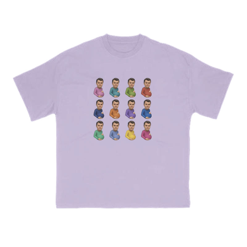 Funny Pregnant Men Print T-shirt - Purple - US16-18(2XL) - image 13