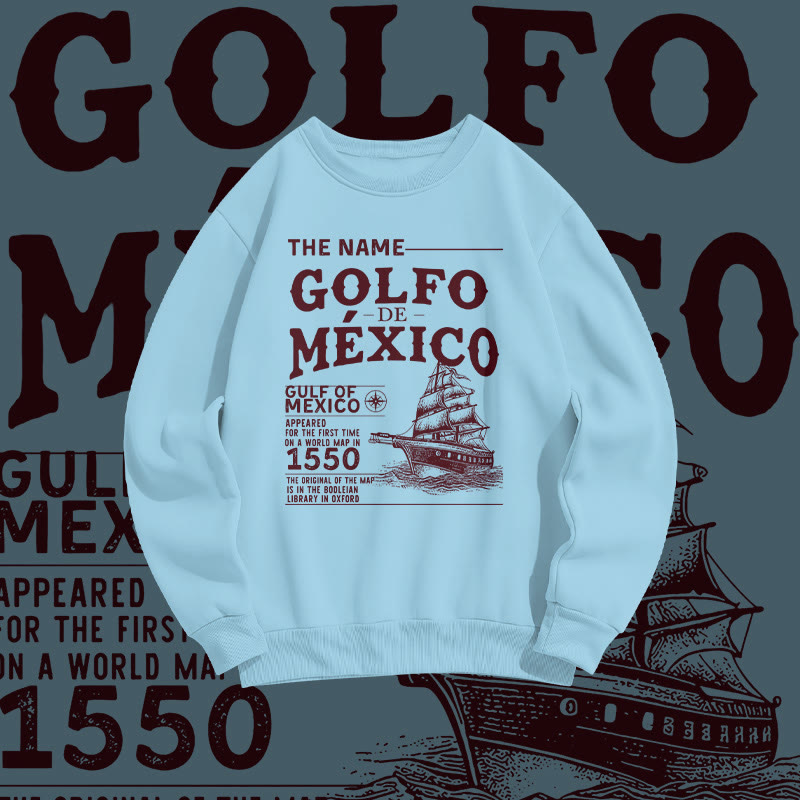 Unisex 100% Cotton Gulf Of Mexico Print Sweatshirt