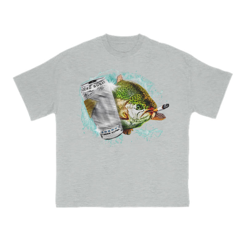 Dope Ass Fish Funny Print T-shirt - Grey - US16-18(2XL) - image 3