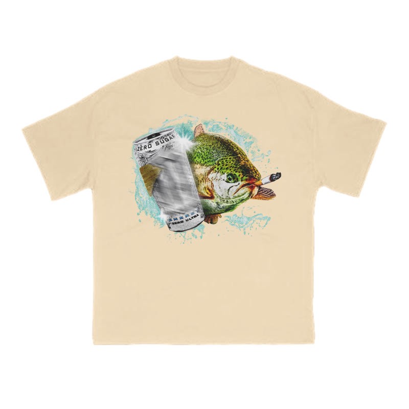 Dope Ass Fish Funny Print T-shirt - Apricot - US16-18(2XL) - image 5