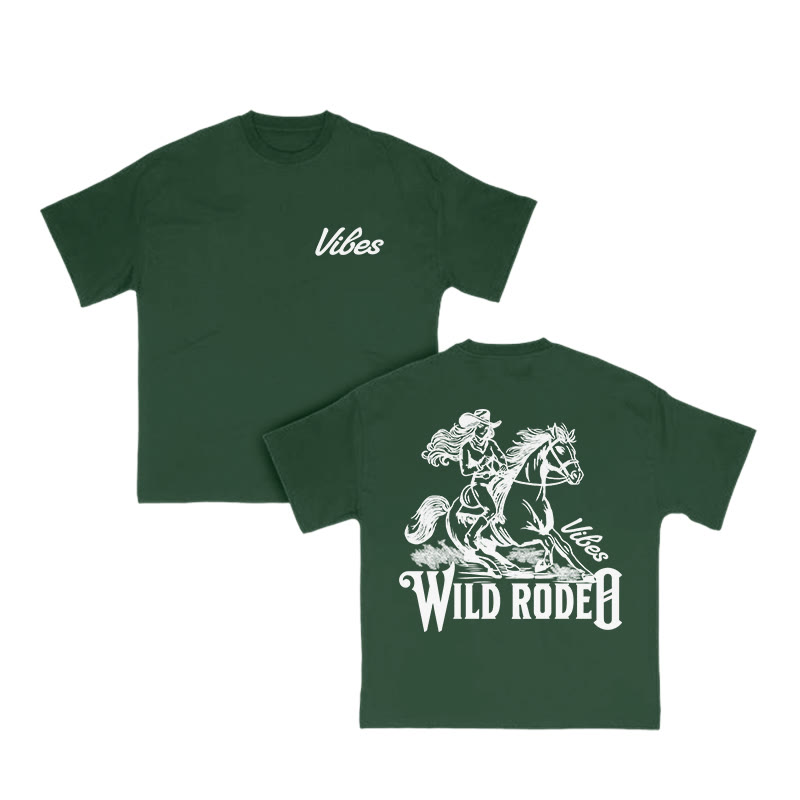 Unisex 100% Cotton WILD RODEO Print T-shirt