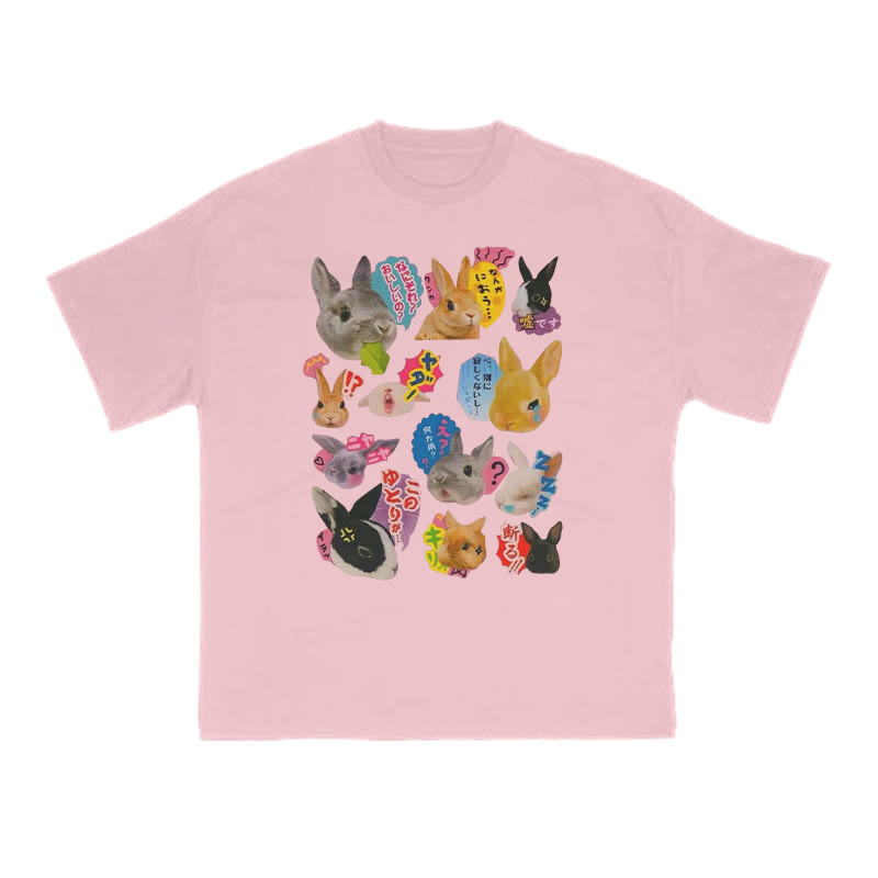 Cute Bunny Print T-shirt - Pink - US16-18(2XL) - image 7