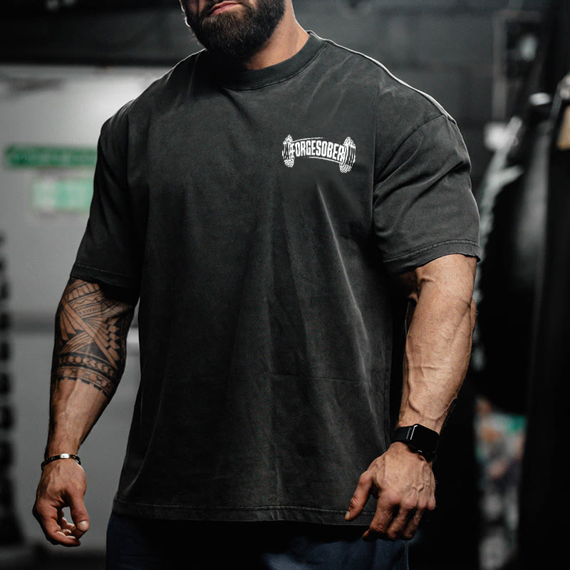 100% Cotton Squat On My Face Respectfully Gym Print Acid Washed T-shirt - image 4