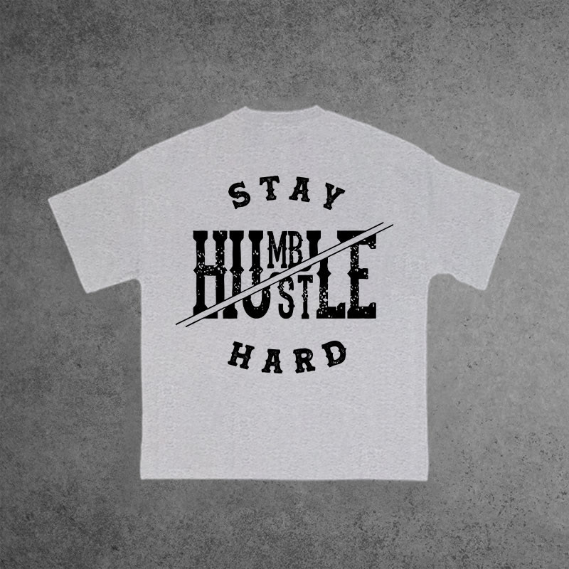 Gym 100% Cotton Stay Humble Print T-shirt - Grey - US16-18(2XL) - image 7