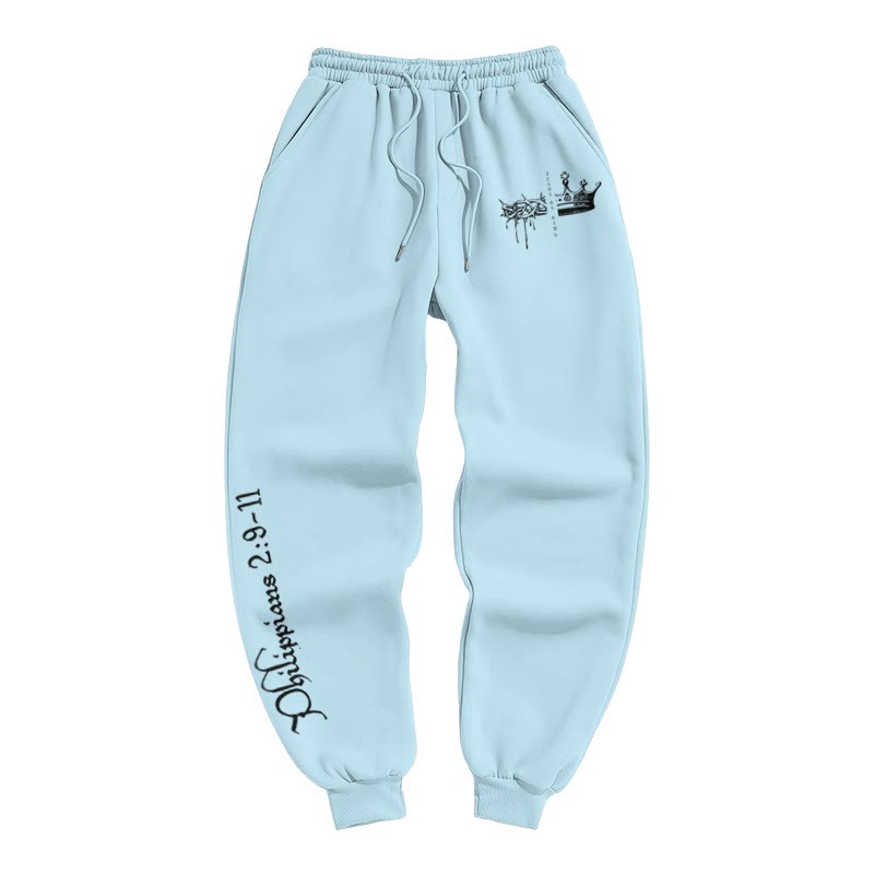 Jesus Is King Print Pants - Light Blue - US16-18(2XL) - image 7