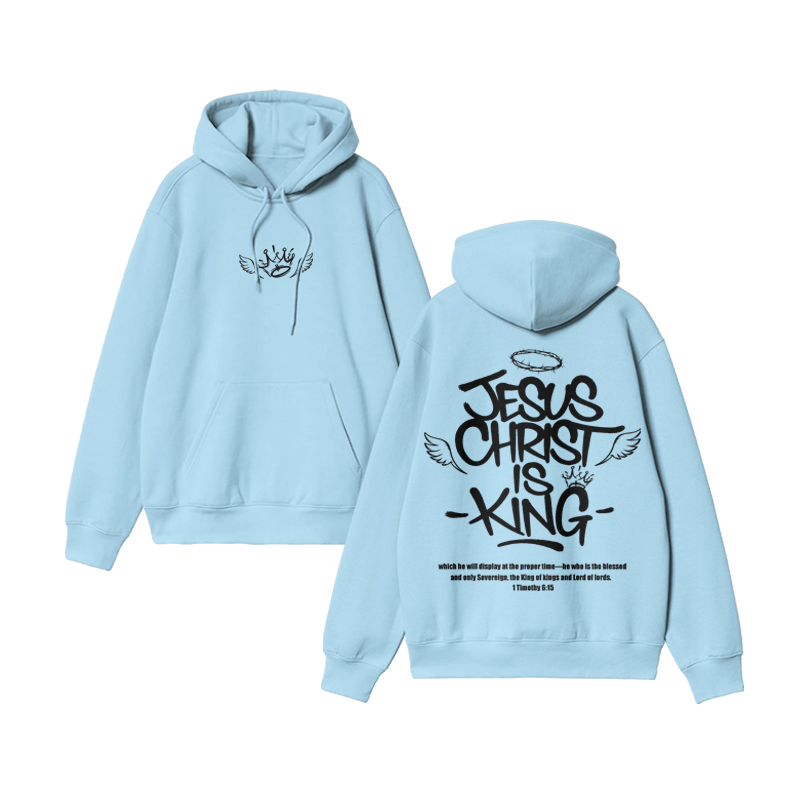 Unisex Christ Is King 1 Timothy 6:15 Print Hoodie - Blue - US16-18(2XL) - image 8