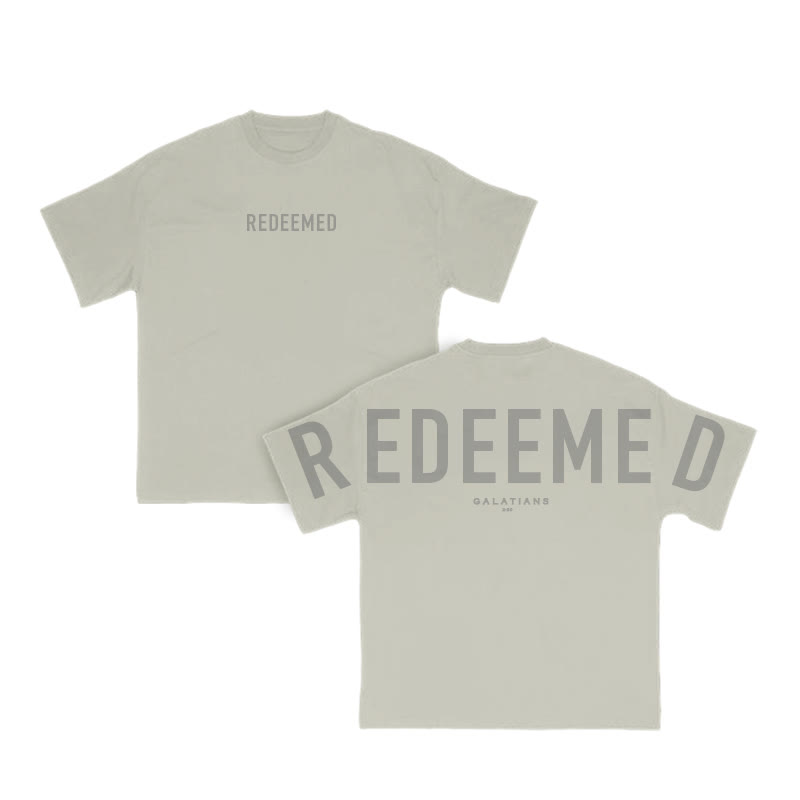 Unisex Redeemed Galatians 2:20 Print T-shirt - Warm Grey - US16-18(2XL) - image 5