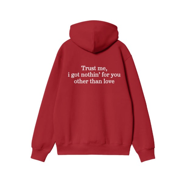 Unisex 100% Cotton Trust Me Print Hoodie - Red - US16-18(2XL) - image 8