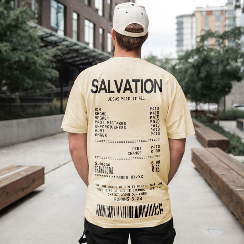Jesus Paid It All Salvation Receipt Print T-shirt