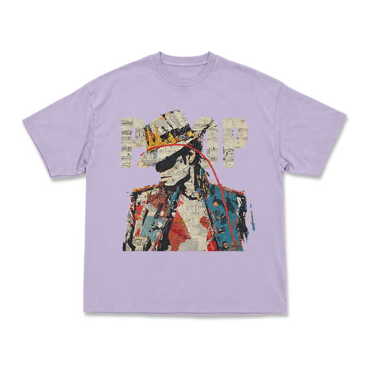Vintage Art Crown Figure Graphic Print T-Shirt - Purple - US16-18(2XL) - image 7