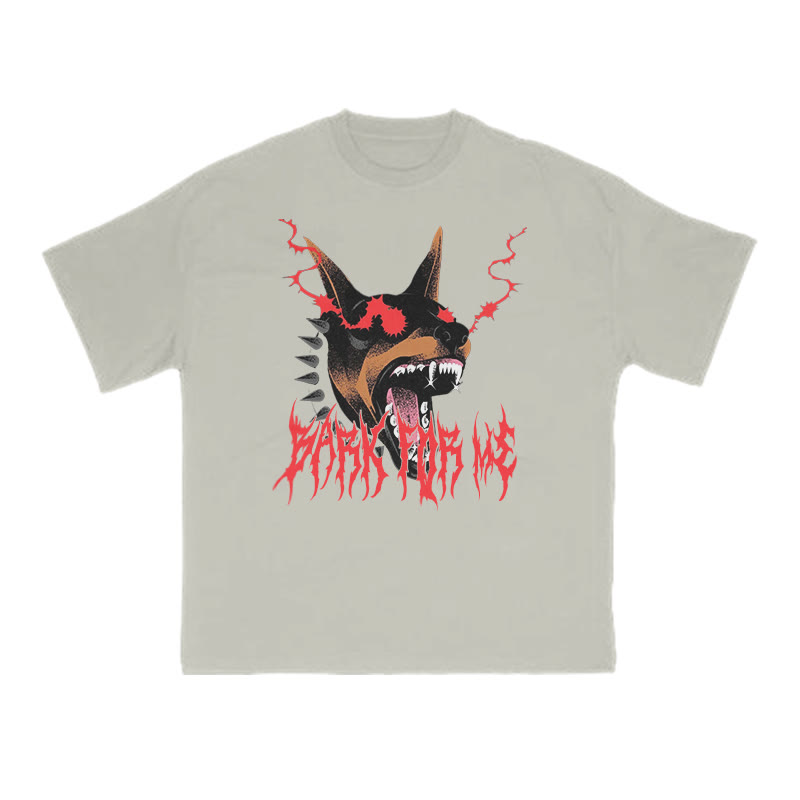 Bark For Me Snarling Doberman Print T-shirt - Warm Grey - US16-18(2XL) - image 4