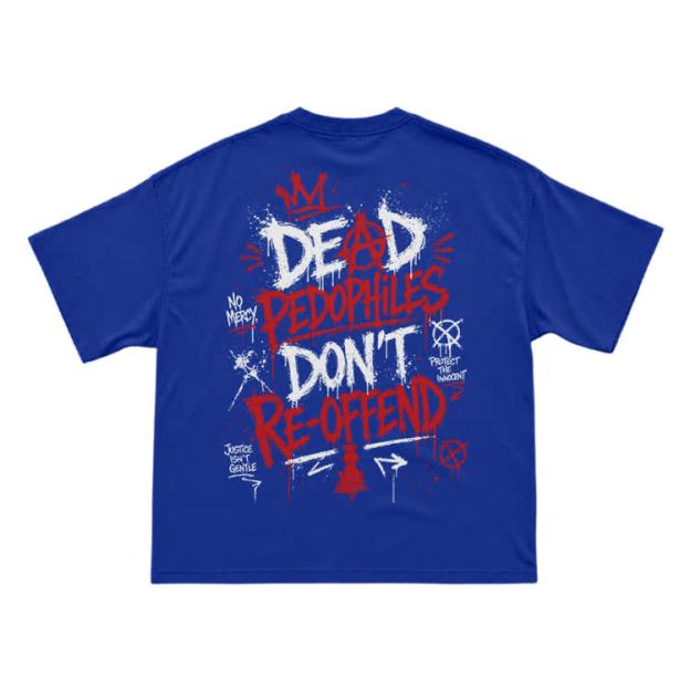 Street Punk Graffiti Back Print T-Shirt - Blue - US16-18(2XL) - image 10