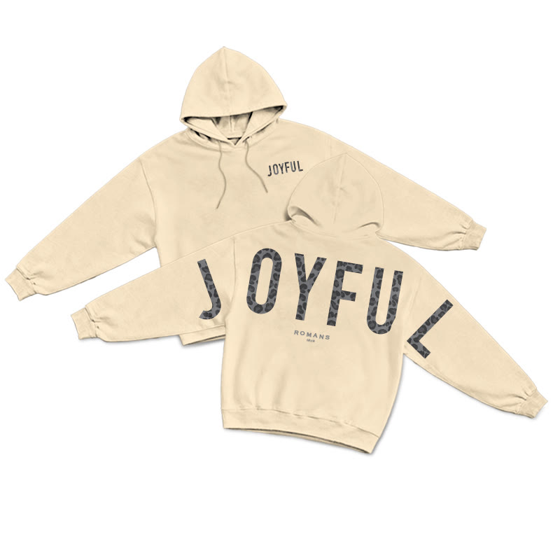 Leopard Design Joyful Romans 12:12 Print Hoodie - Apricot - US16-18(2XL) - image 4