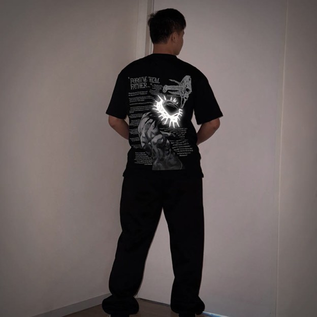Unisex Reflective Crown Of Thorns Print T-shirt And Pants Set