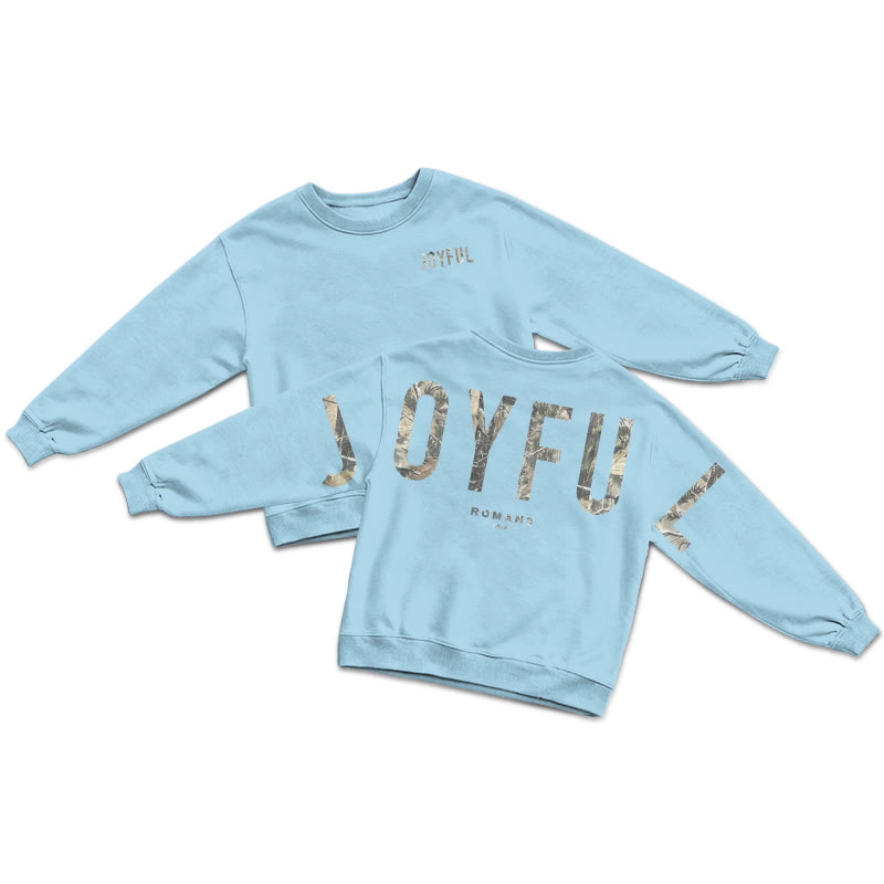 Dead Leaves Camouflage Joyful Romans 12:12 Print Sweatshirt - Blue - US16-18(2XL) - image 8