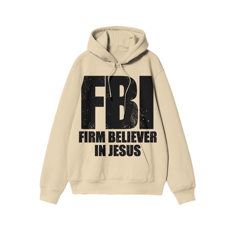 Unisex Firm Believer In Jesus Print Hoodie - Apricot - US16-18(2XL) - image 4