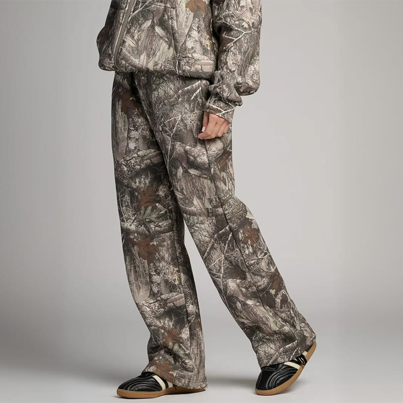 Dead Leaves Camouflage Print Straight-leg Sweatpants - image 6