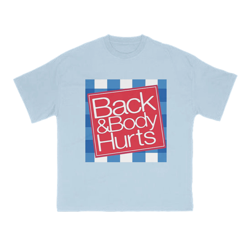 Back & Body Hurts Print T-shirt - Light Blue - US16-18(2XL) - image 11